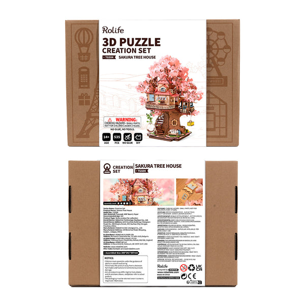 Wooden Puzzle: Sakura Tree House