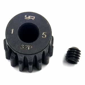 Yeah Racing MG-32003 HD Steel 5mm Bore Motor Pinion Gear 32 Pitch 15 Teeth