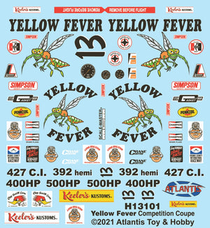 Atlantis Models 1/25 Scale Yellow Fever Competition Coupe Keelers — Plastic model kit