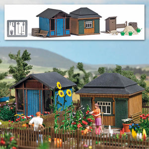 Black Forest® Hobby Supply Co Busch 1617 HO Scale Garden - Summer Sheds -- Laser-Cut Kit — HO Scale Structures > Busch