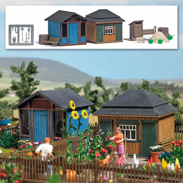 Black Forest® Hobby Supply Co Busch 1617 HO Scale Garden - Summer Sheds -- Laser-Cut Kit — HO Scale Structures > Busch