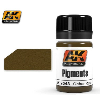 Black Forest® Hobby Supply Co AK Interactive 2043 Air Series: Ochre Rust Dry Pigment 35ml Bottle — Glues, Paints, Tools > AK