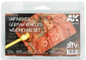 Black Forest® Hobby Supply Co AK Interactive 4176 AFV Series: Unfinished German Vehicles Weathering Enamel Set — Glues,