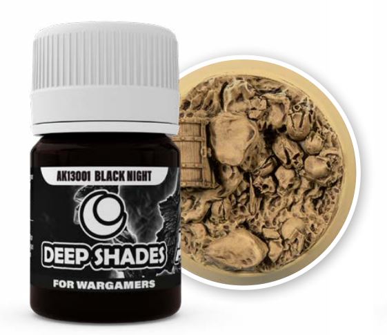 Black Forest® Hobby Supply Co AK Interactive 13001 Deep Shades for Wargamers: Black Night Acrylic 30ml Bottle — Paints,
