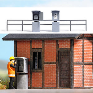 Black Forest® Hobby Supply Co Busch 1627 HO Scale Metal Train Dispatcher Telephone Boxes -- pkg(2) — HO Scale Structures >