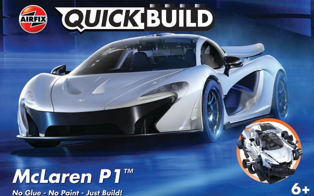 Black Forest® Hobby Supply Co Airfix J6028 Quick Build McLaren P1 Car (White) (Snap) — Military Aircraft Kits > Airfix