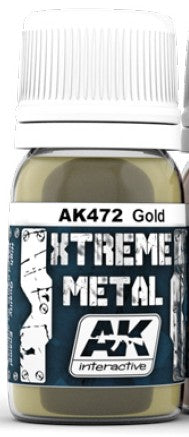 Black Forest® Hobby Supply Co AK Interactive 472 Xtreme Metal: Gold Metallic Paint 30ml Bottle — Glues, Paints, Tools > AK