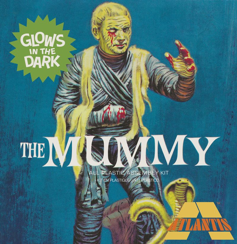 Atlantis Models Lon Chaney Jr. The Mummy Glow Limited Edition — Plastic model kit