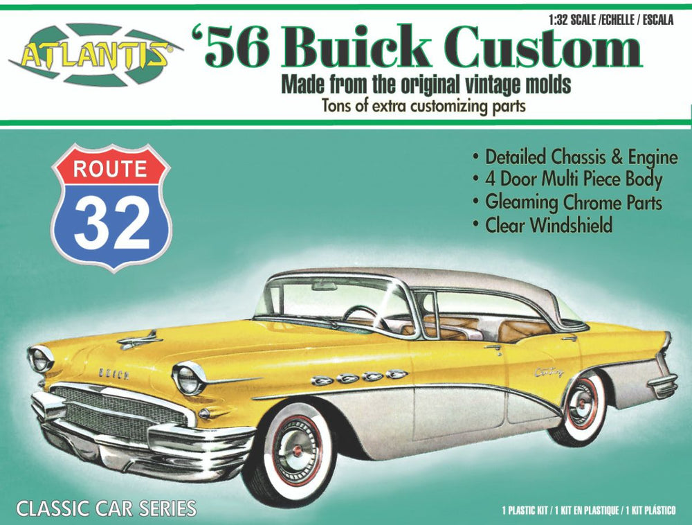 Atlantis Models 1:32 Route 32 Classic Car Series - 1956 Buick Custom — Model Kit