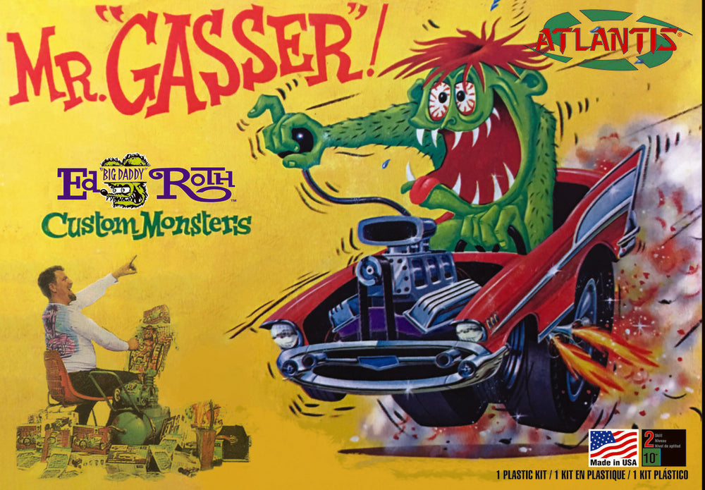 Atlantis Models 1:25 Ed "Big Daddy" Roth Mr. Gasser 1957 Chevrolet Caricature (6.5 Inches Tall) — Plastic model kit