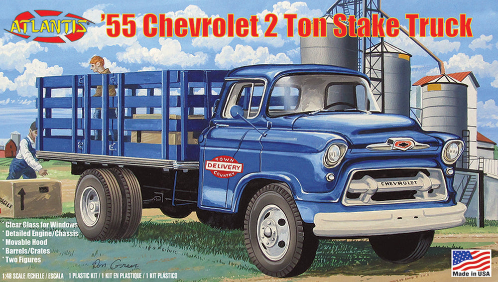 Atlantis Models 1:48 1955 Chevrolet 2 Ton Stake Truck Plastic Model Kit