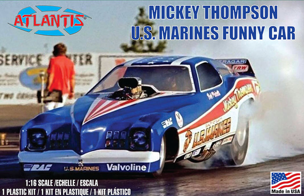 Atlantis Models 1/16 Mickey Thompson Marines Funny Car Plastic Model Kit