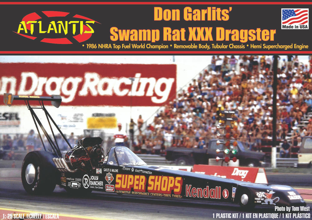 Atlantis Models 1:25 Don Garlits' Swamp Rat XXX Dragster - 1986 Top Fuel World Champion Plastic Model Kit