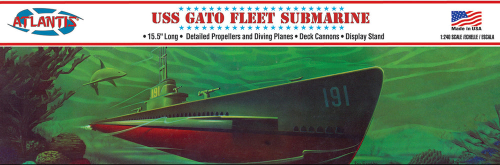 1:240 USS Gato (SSN-212) World War II Fleet Submarine Plastic Model Kit