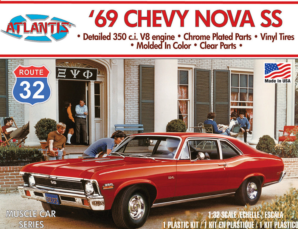 Atlantis Models 1:32 1969 Chevy Nova SS Route 32 Plastic Model Kit