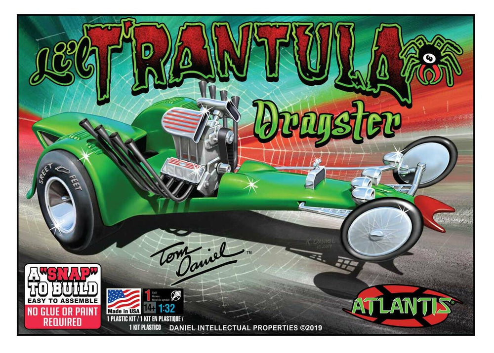 Atlantis Models 1:32 Tom Daniel Lil Trantula Show Rod Snap Plastic Model Kit