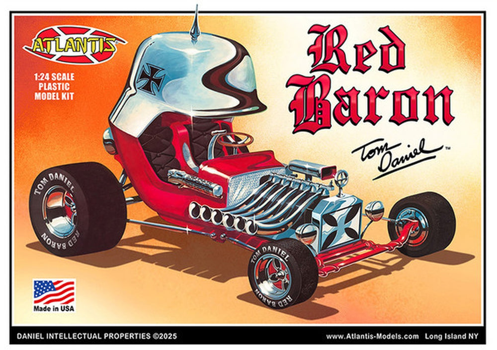 Atlantis Models 1/24 Tom Daniel Red Baron Show Rod with Trading Card — Model Kit