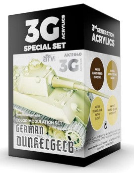 Black Forest® Hobby Supply Co AK Interactive 11640 Modulation Series: German Dark Yellow 3G Acrylic Paint Set — Glues,