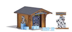 Black Forest® Hobby Supply Co Busch 1982 HO Scale Milk Bar -- Laser-Cut Wood Kit — HO Scale Structures > Busch