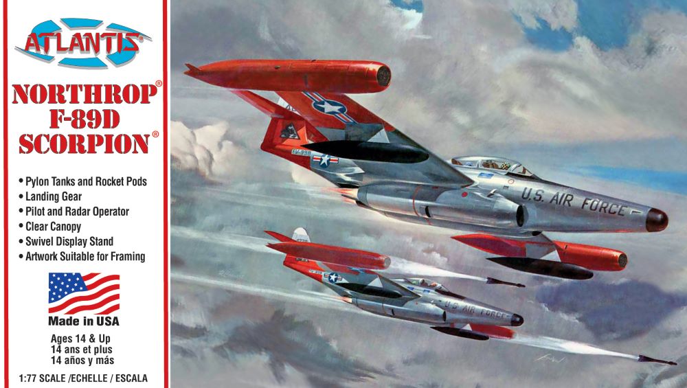 Black Forest® Hobby Supply Co Atlantis Models 221 1/80 Northrop F89D Scorpion Aircraft (formerly Revell) — Sci-Fi & Pop