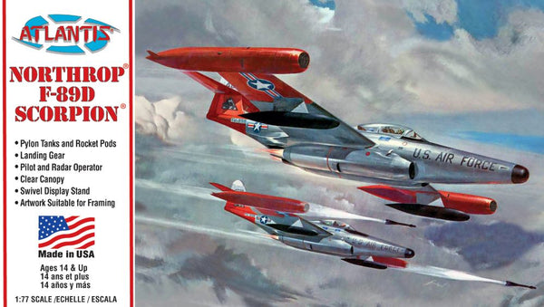 Black Forest® Hobby Supply Co Atlantis Models 221 1/80 Northrop F89D Scorpion Aircraft (formerly Revell) — Sci-Fi & Pop