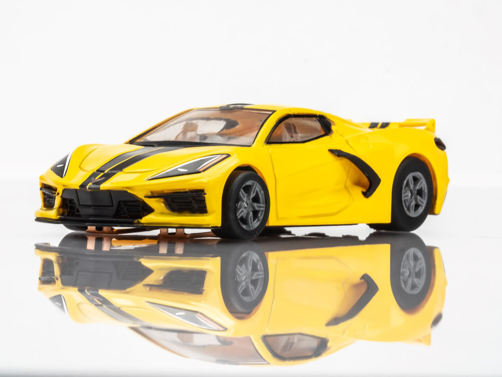 AFX Racing Corvette C8 Accelerate Yellow — HO Slot Car