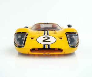 1967 Ford GT40 Mark IV #2 Lemans, Yellow, HO Scale Slot Car