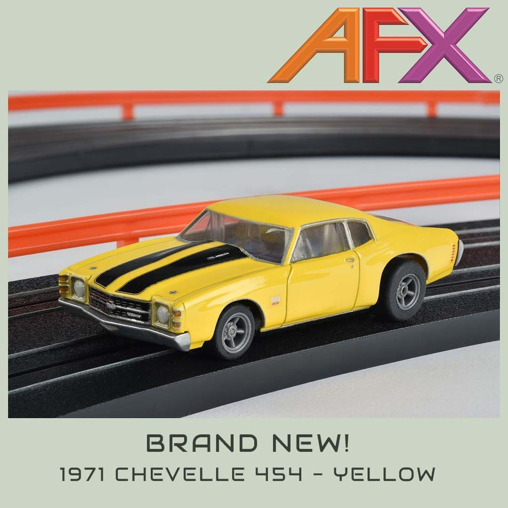 AFX 22050 1971 Chevelle 454 Yellow Mega G+ Ho slot car AFX22050 MegeG+
