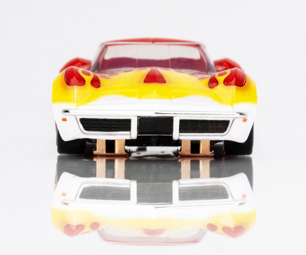 AFX Racing Corvette 1970 Red/Yellow Wildfire HO Scale Slot Car — HO Slot Car