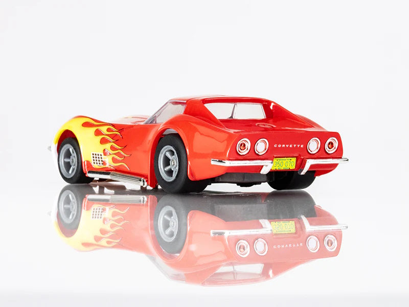 AFX 22055 Corvette 1970 Red w Yellow Wildfire Ho Slot Car