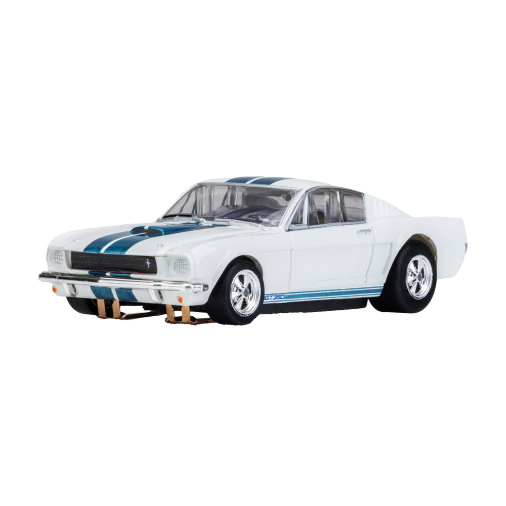 AFX Racing 1965 Shelby Mustang GT350 White/Blue HO Slot Car Set