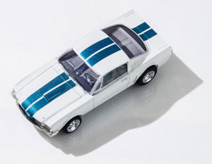 1965 Shelby Mustang GT350 White/Blue HO Slot Car Set