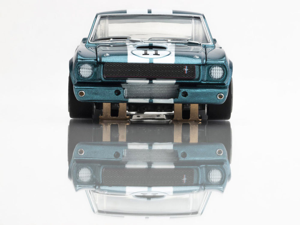 AFX Racing 1965 Shelby Mustang GT350R Donohue Blue/White Slot Car — HO Slot Car