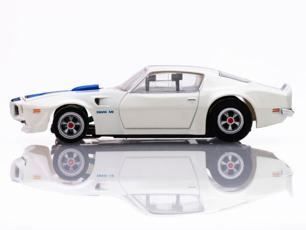 1970 Firebird TransAm, White/ Blue, HO Scale Slot Car