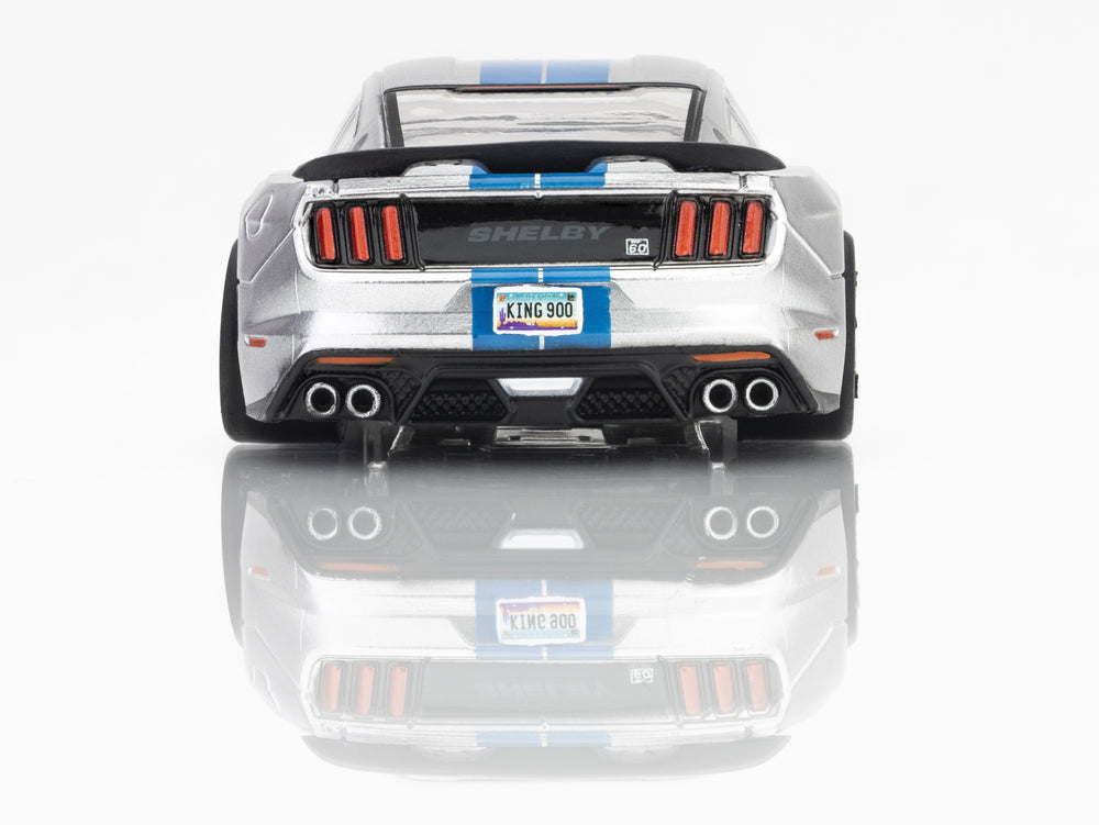 AFX Racing 2022 Mustang GT500KR, Silver/ Blue HO Scale Slot Car — HO Slot Car