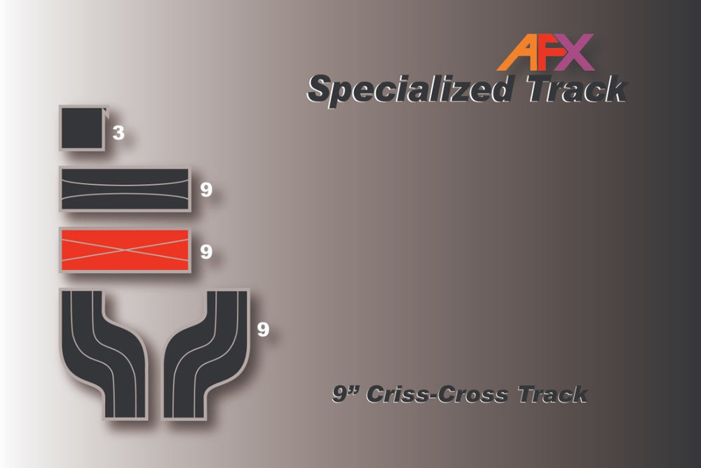 AFX Racing Track, CrissCross 9" (2pcs) — HO Slot Car Accessories