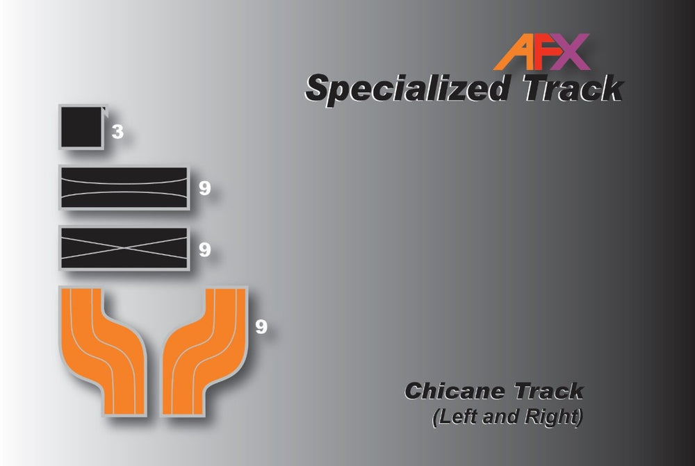 AFX Racing Track, Chicane Set, Left & Right — HO Slot Car Accessories