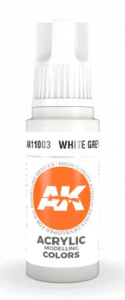 Black Forest® Hobby Supply Co AK Interactive 11003 White Grey Acrylic 3G Paint 17ml Bottle — Glues, Paints, Tools > AK