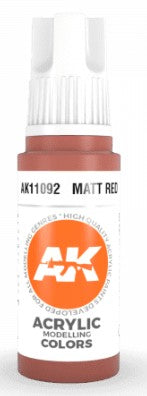 Black Forest® Hobby Supply Co AK Interactive 11092 Matt Red 3G Acrylic Paint 17ml Bottle — Glues, Paints, Tools > AK
