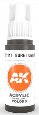 Black Forest® Hobby Supply Co AK Interactive 11111 Burnt Umber 3G Acrylic Paint 17ml Bottle — Glues, Paints, Tools > AK
