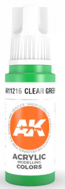 Black Forest® Hobby Supply Co AK Interactive 11216 Clear Green 3G Acrylic Paint 17ml Bottle — Glues, Paints, Tools > AK