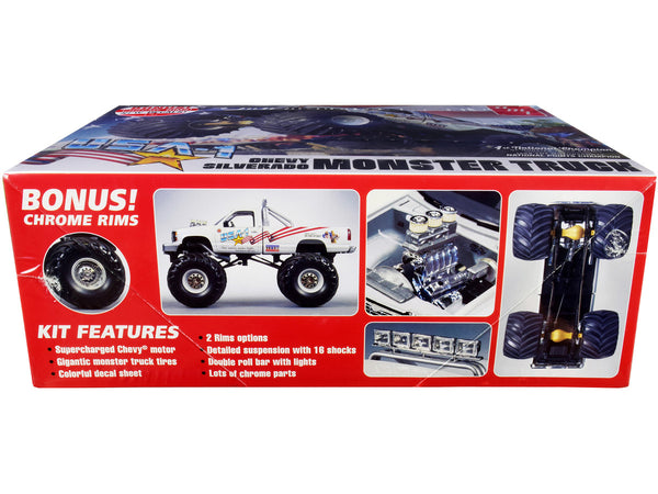AMT - Skill 2 Model Kit Chevrolet Silverado "USA-1" Monster Truck 1/25 Scale Model by AMT — Plastic model kit