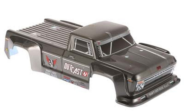 Arrma AR406097 Painted Decal Trimmed Body Dark Silver Outcast 6S