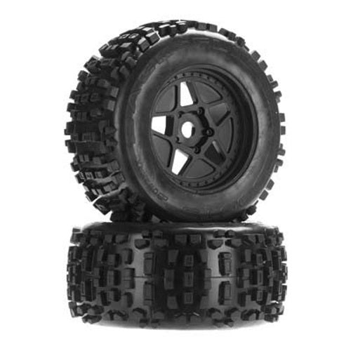 Arrma AR510092 Dboots Backflip MT 6S Tire Mounted Wheels Outcast Nero Fazon