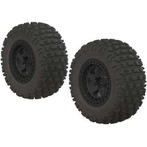 Arrma AR550042 Booots Fortress Short Course Tire / Wheel Set Glued Granite Senton