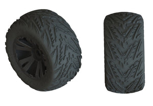 Arrma AR550049 Dboots Minokawa LP 4S Tire Set Glued (Black) Kraton Outcast