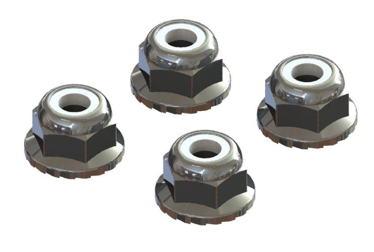 PowerHobby Arrma AR708008 Flanged Nyloc Locknut 4mm Silver Vorteks Big Rock Granite Senton — Vorteks Parts
