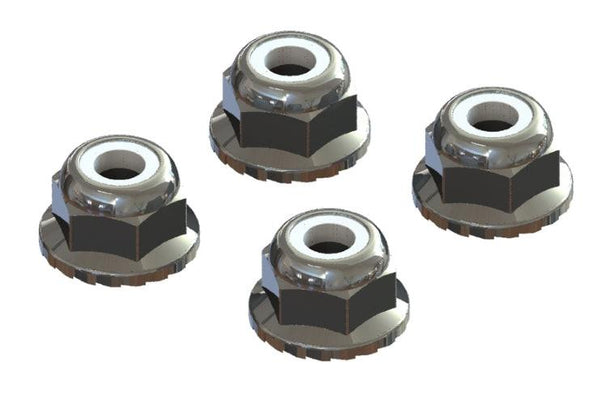 PowerHobby Arrma AR708008 Flanged Nyloc Locknut 4mm Silver Vorteks Big Rock Granite Senton — Vorteks Parts