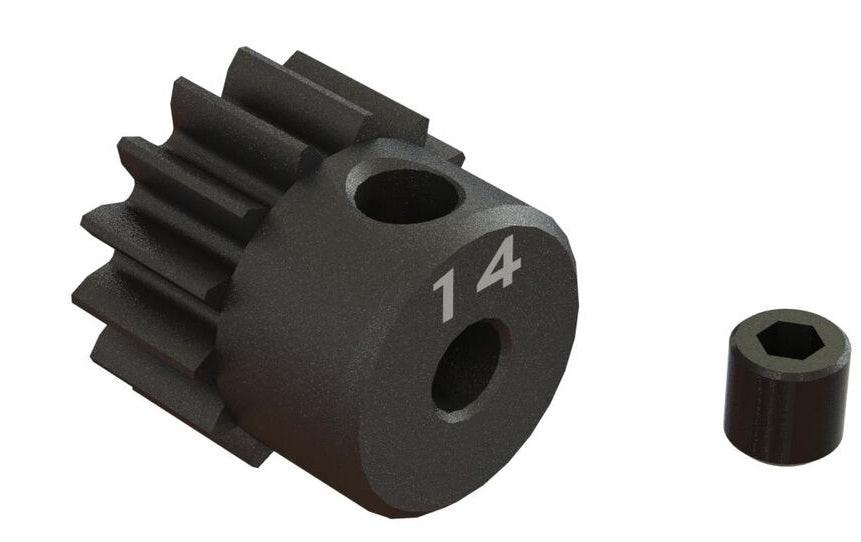 PowerHobby Arrma ARA311076 14T 0.8Mod 1/8" Bore CNC Steel Pinion Gear — 0.8 Pinion