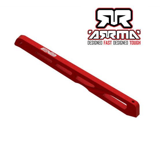 PowerHobby Arrma ARA320567 Rear Center Aluminum Chassis Brace 140mm Red Kraton EXB